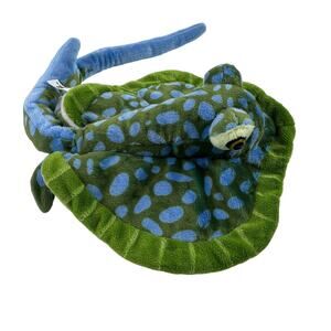 WILDLIFE ARTISTS Stingray Plush Blue Green Spotted 25in Stuffed Animal Toy